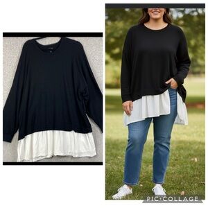 Torrid sweater tunic size 4X black extra long cozy casual classic plus